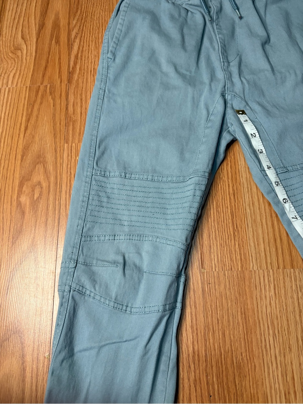 Kids Broken Threads Light Blue Jogger Pants with Drawstring Waist - Picture 4 of 6